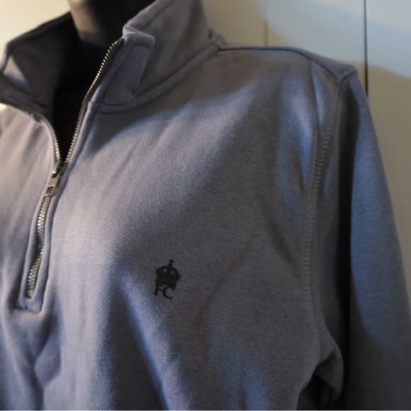 French Connection Gray blue Sweater quarter zip sweater unisex - Picture 1 of 5
